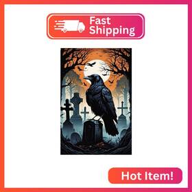 Gd024711 Gmetnic Gmetinc Diamond Painting Kits For Adults Crow Cross Cemetery Diy 5d Art