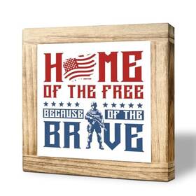 Smp-sl-07-007 Gxjgwsq 4th Of July Wooden Sign Patriotic Soldier Flag Decor Home Free 10