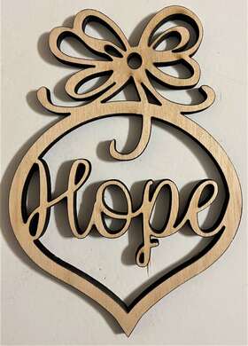 Po4011 Handmade Diy Ready To Paint Wood Ornament - #012 Hope Free Shipping