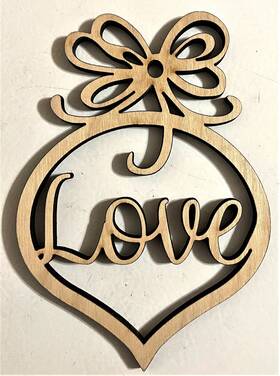 S011 Handmade Ready To Paint Wood Shape - #011 Love Ornament Free Shipping