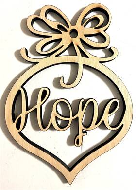 S012 Handmade Ready To Paint Wood Shape - #012 Hope Ornament Free Shipping
