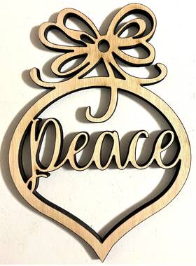 S013 Handmade Ready To Paint Wood Shape - #013 Peace Ornament Free Shipping