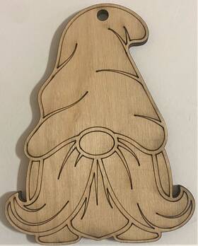 S042 Handmade Ready To Paint Wood Ornament - #042 Gnome Free Shipping S042 Handmade Ready To Paint Wood Ornament - #042 Gnome Free Shipping