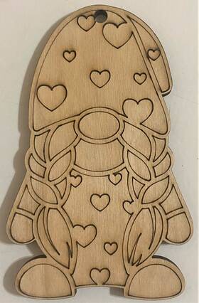 S048 Handmade Ready To Paint Wood Ornament - #048 Gnome Free Shipping S048 Handmade Ready To Paint Wood Ornament - #048 Gnome Free Shipping