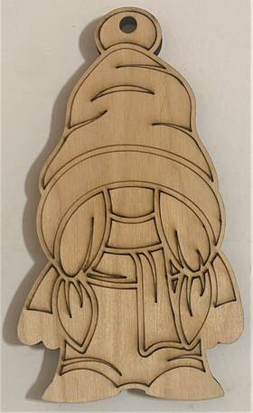 S049 Handmade Ready To Paint Wood Ornament - #049 Gnome Free Shipping S049 Handmade Ready To Paint Wood Ornament - #049 Gnome Free Shipping