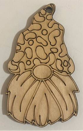 S051 Handmade Ready To Paint Wood Ornament - #051 Gnome Free Shipping