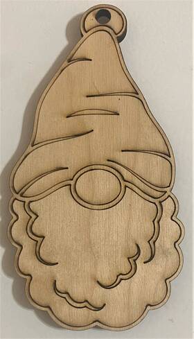 S053 Handmade Ready To Paint Wood Ornament - #053 Gnome Free Shipping S053 Handmade Ready To Paint Wood Ornament - #053 Gnome Free Shipping