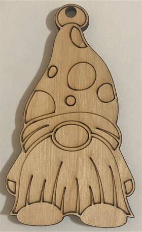 S056 Handmade Ready To Paint Wood Ornament - #056 Gnome Free Shipping