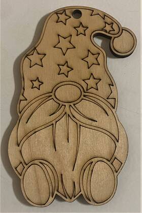 S057 Handmade Ready To Paint Wood Ornament - #057 Gnome Free Shipping S057 Handmade Ready To Paint Wood Ornament - #057 Gnome Free Shipping
