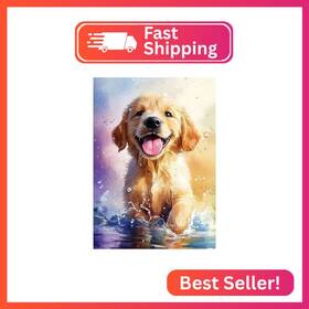 Wx10740 Heibago Cute Dog Diamond Art Kits For Adults 5d Full Drill Round Animal Paintin