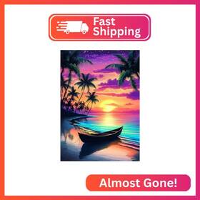 Wx10749 Heibago Diamond Art Painting Kits For Adults Beach Sunset 5d D