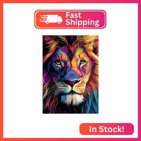 Wx10751 Heibago Lion Diamond Art Kits For Adults 5d Full Drill Round Colourful Painting