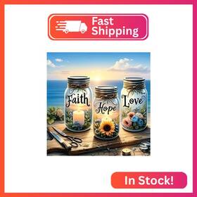 Hf-a089 Hill Froeistung Faith Hope Love Diamond Art Kits For Adults Inspirational 5d Dia