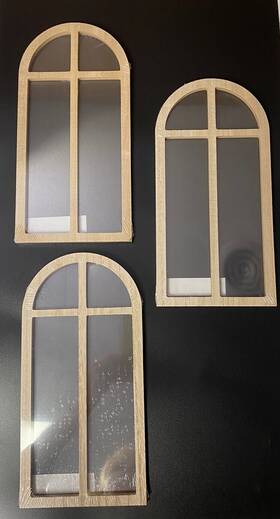 205687 Horizon 3 New Target Group Wooden Unfinished Hanging Decor Windows Wall Hangers