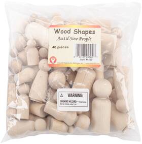 H9560 Hygloss Wood People 40/pkg-assorted Shapes And Sizes