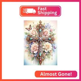 B20123-us Jaki 5d Diamond Painting Kits For Adults Beginners-cross Flower Art Kit
