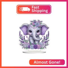 Bj0074 Jjfox Diy Tabletop Diamond Art Painting Kit Desktop Ornament Special Shaped Rhin