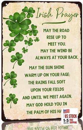 654910 Kanaat May The Road Rise Up To Meet You Metal Tin Sign Irish Prayer 8x12 Inch Hy 14