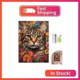 Ki-124 Kichang Flower Cat Diamond Painting Kits 5d Art Round F