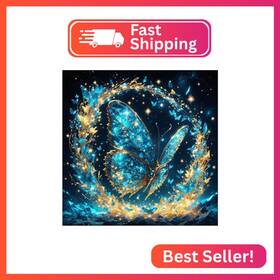 Ykpm156 Kinplub Glitter Butterfly Diamond Art Kits For Adults Beginners 5d Pain