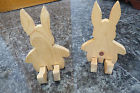 A8035 Knocker Artistic Craft Supply Projects-unpainted Wood Sitting Bunny W Pattern House Door