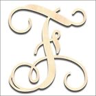 Lc-01-13f01 Laser Cut Vine Wood Monogram Letter Unfinished