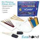 Lind0002 Oil Painting Deluxe Art Set Paints Brushes Canvas Palette Supplies