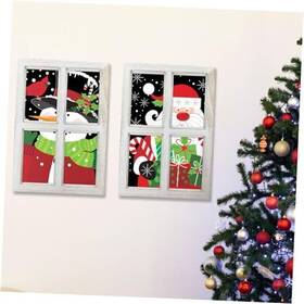 Yyj1051 Lineshading 2 Set 2024 Christmas Wall Hanging Decor Winter Santa Pictures