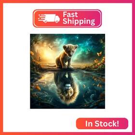 G7661-us Lwzays 5d Diamond Painting Kits For Adults Lion Art Beginners