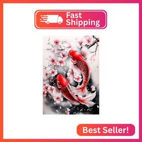 57-11112 Lxmsja Koi Fish Diamond Art Kits For Adults Flower Diy Full Drill Paint