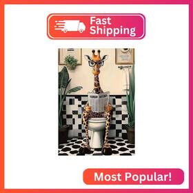 61-11984 Lxmsja Giraffe Diamond Art Kits For Adults Bathroom Painting B