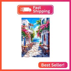 Uswx8918 Lxmsja Scenery Diamond Art Kits For Adults Flower Street Diy Full Drill