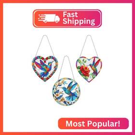 Maiyiyi-yh614 Maiyiyi 3 Pcs Hanging Diamond Art Pendant Painting Kit Colorful Bird