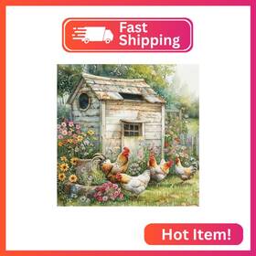 Ch0807wx8949 Maxbye Chicken Coop Diamond Painting Kits For Adults Diy Art 5d R