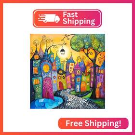 Ch0926wx9776 Maxbye Diy Colorful Houses Diamonds Painting Kits For Adults 5d Full Drill Diam