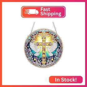 S079 Meiyuda Cross Diamond Painting Pendant Kits Diy Round Art Window