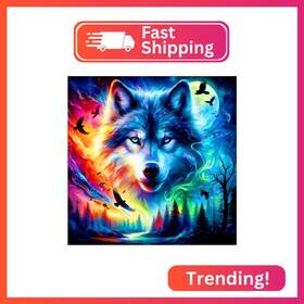Gmzs-127 Meothan 5d Diamond Art Kits For Adults Wolf Painting Beg
