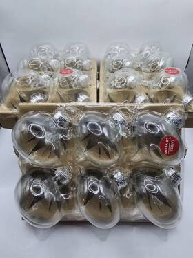 Michaels 886946715761 Lot Of 5- 6ea Per Clear Glass Ornaments- Paint Decorate It Add Glitter