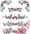 Mis526 Waterslide Decals Vintage Rose Scrolls Flourishes
