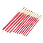 Mob9043439213692cw Round Tip Nylon Hair Paint Brush Set Wooden Handle Water