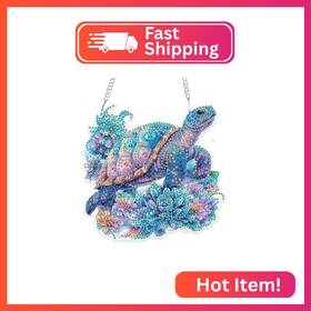 S238 Mogtaa Turtle Hanging Diamond Art Painting Pendant Kits 5d Special Shape Diamon
