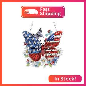 Mogtaa S570 Independence Day Butterfly Diamond Art Hanging Pendant Kits 4th Of July