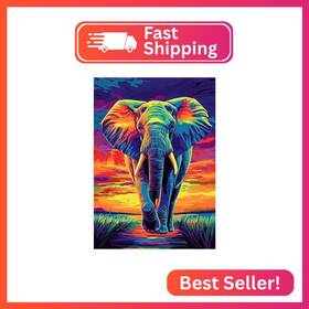 Mogtaa Wx11060 Colorful Elephant Diamond Art Kits For Adults Painting