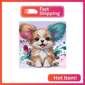At081 Mvvmtop Diamond Art Painting Kit Diy Dog 5d Special Shape Crystal Parti