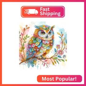 At091 Mvvmtop Diamond Painting Art Kit Diy Owl 5d Special Shape Crystal Parti
