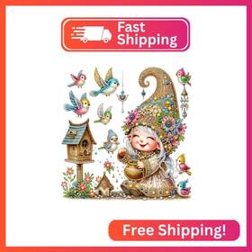 At094 Mvvmtop Diamond Art Painting Kit Diy Elf And Bird 5d Special Shape Crystal Diam