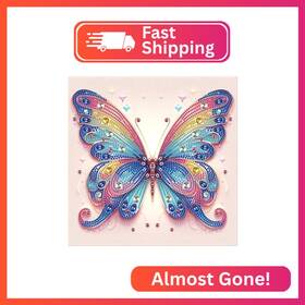 At130 Mvvmtop Diamond Art Painting Kit Diy Colorful Butterfly 5d Special Shape Crysta