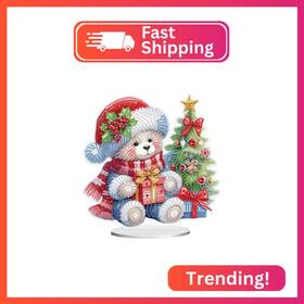 Dbw1022 Mvvmtop Christmas Diamond Painting Kits Tabletop Decoration Diy Bear And Christma