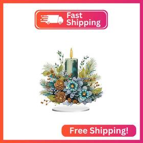 Dbw1029 Mvvmtop Christmas Diamond Painting Kits Tabletop Decoration Diy Candle And Flower