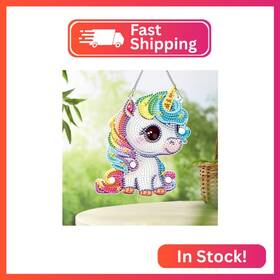 Hgj041 Mvvmtop Diamond Painting Kits Hanging Pendant Unicorn Art Sign D